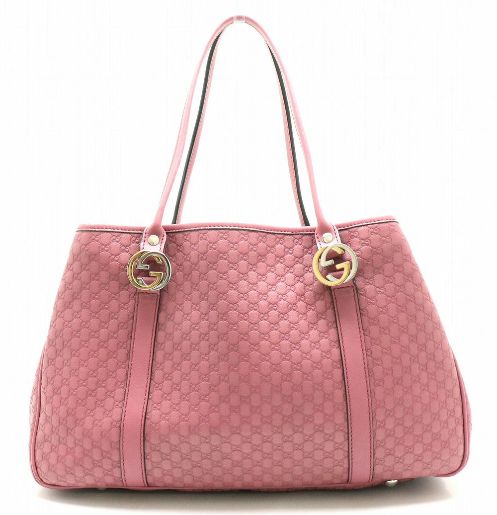 Gucci Microguccissima Tote Bag Shoulder Leather Mauve Pink